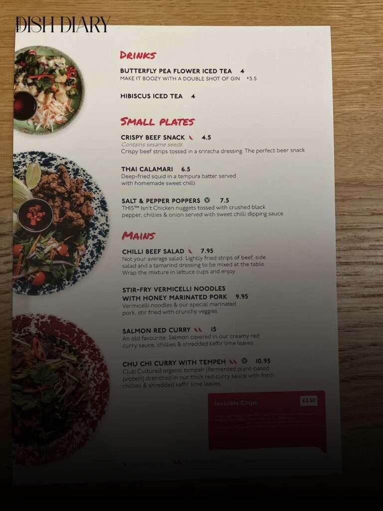 Rosa's Thai Waterloo Menu