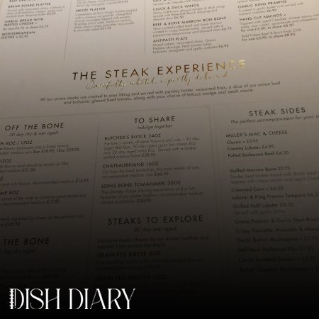 Miller and Carter Steakhouse Menu