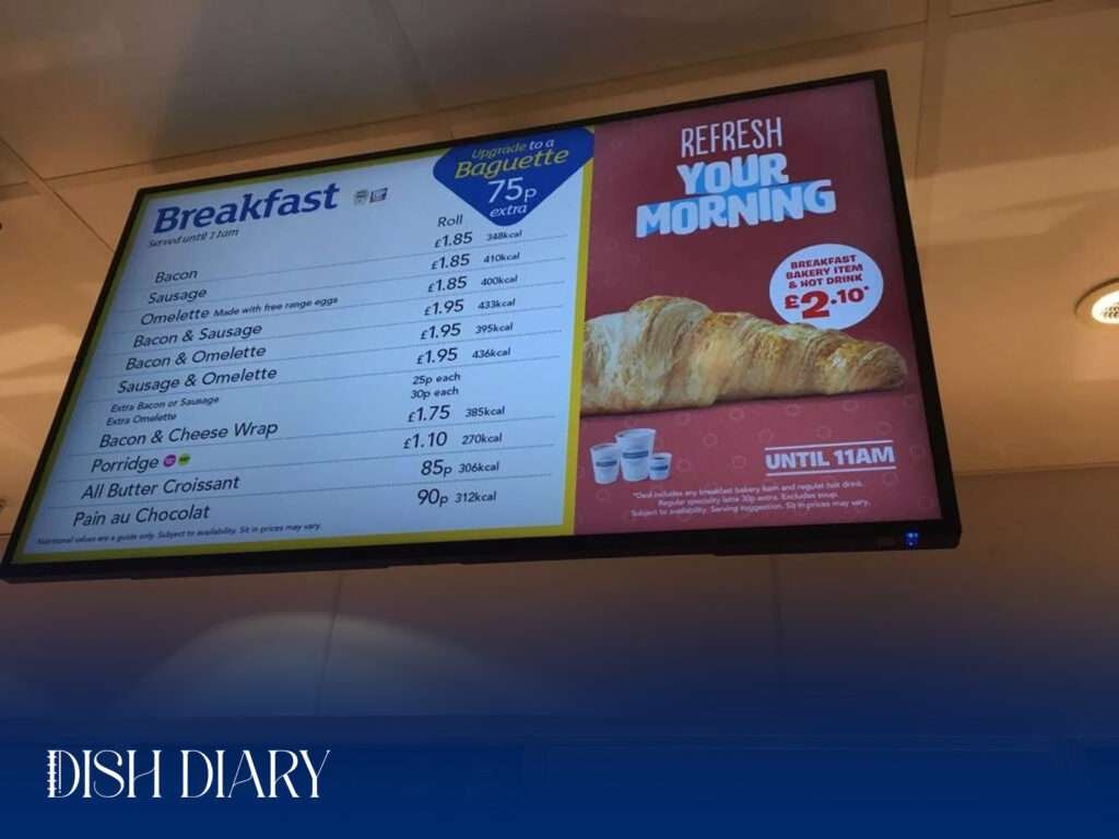 Greggs Breakfast Menu